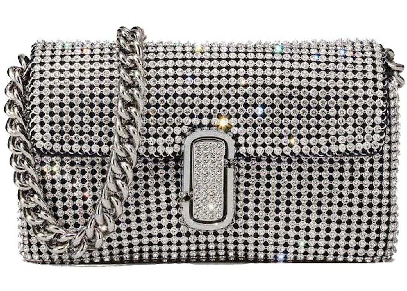 Marc Jacobs The Rhinestone J Marc Mini Shoulder Bag Silver