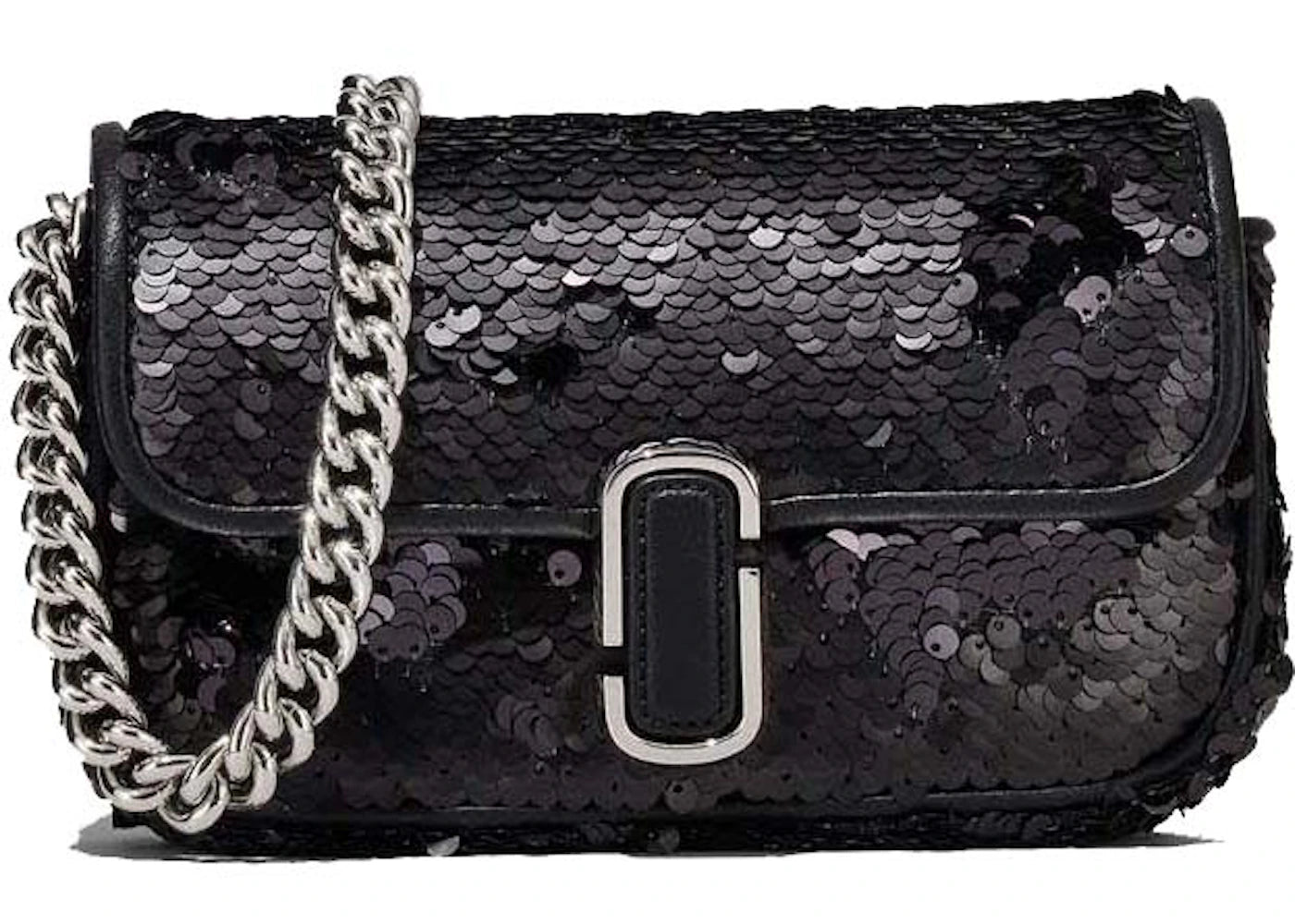 Marc Jacobs The Sequin J Marc Mini Shoulder Bag Black