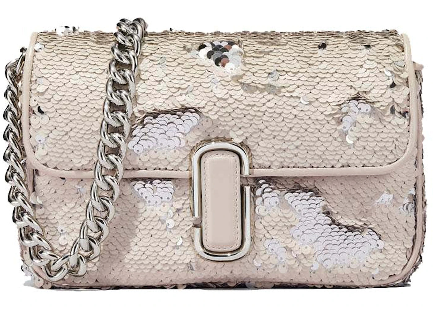 Marc Jacobs The Sequin J Marc Shoulder Bag Cream/Silver