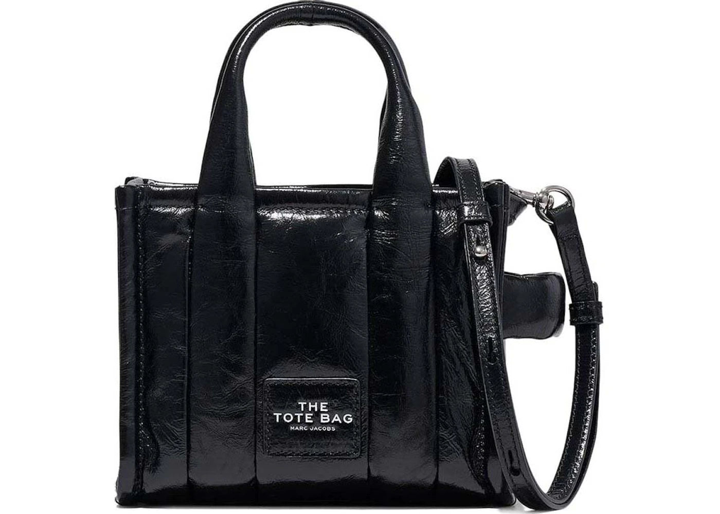 Marc Jacobs The Shiny Crinkle Micro Tote Black