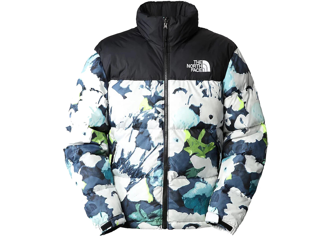 The North Face 1996 Retro Nuptse 700 Fill Packable Jacket Summit Navy Abstract Floral Print