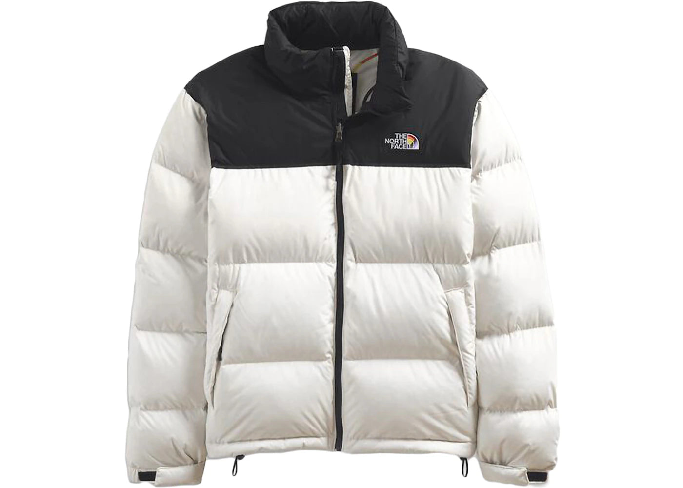 The North Face 1996 Retro Nuptse 700 Fill Packable Pride Jacket 26'' Length Jacket White
