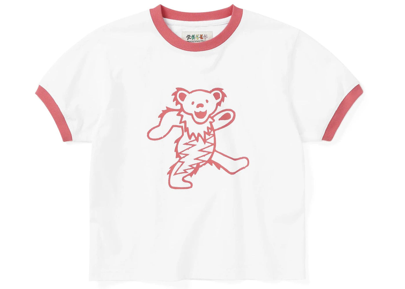 Thisisneverthat x Greatful Dead Women's Lightning Bear Tee White Pink