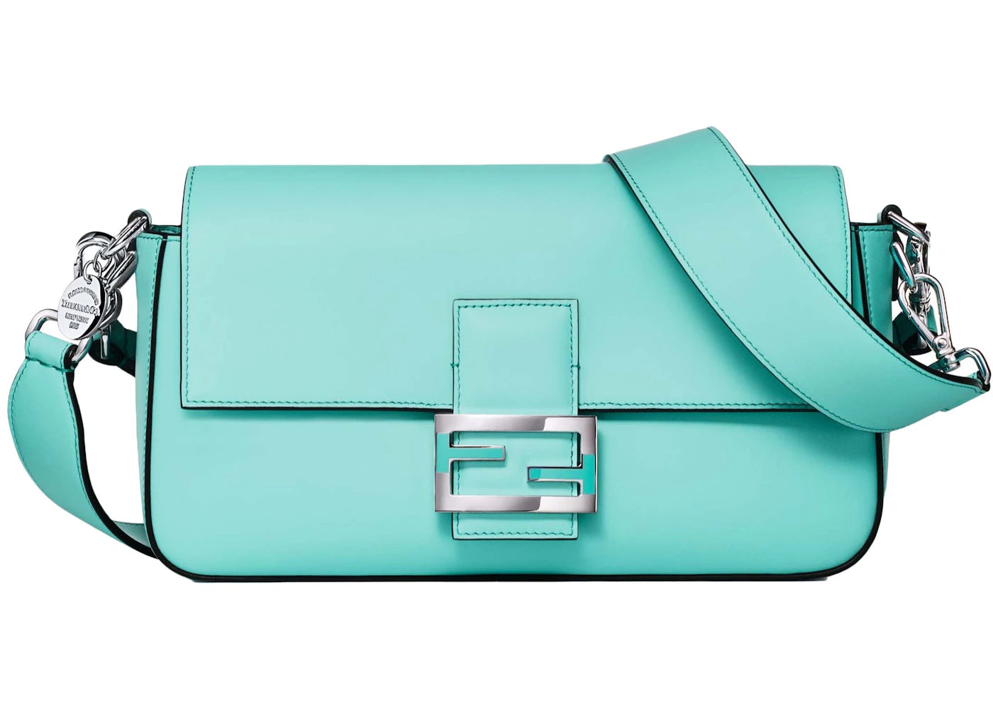 Tiffany x FENDI Medium Baguette in Tiffany Blue Leather with Sterling Silver