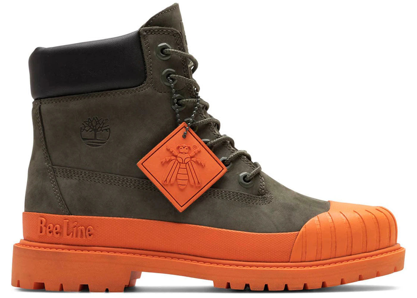 Timberland 6" Boot Premium Bee Line Rubber Toe WP Dark Green Orange (Women's)