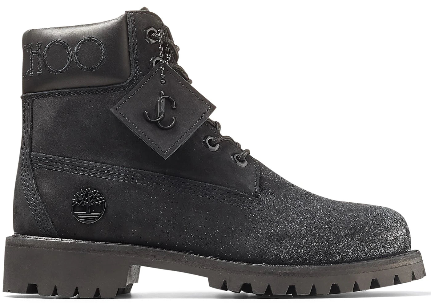 Timberland 6" Boot Jimmy Choo Premium Black Glitter (Women's)