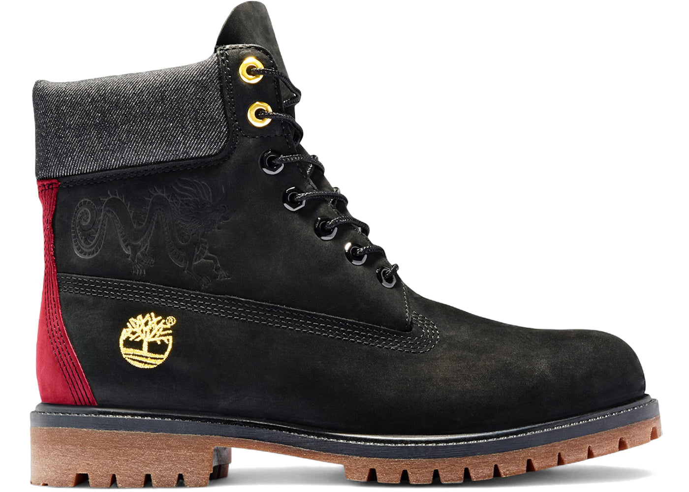 Timberland 6" Premium Boot Embossed Dragon Black