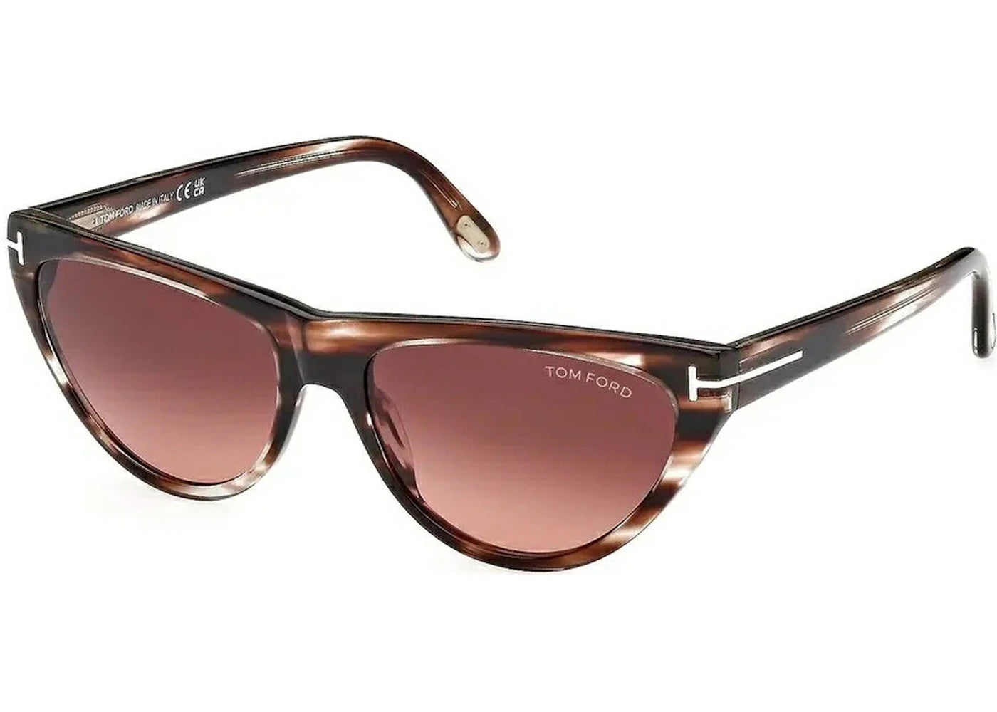 Tom Ford Amber Cat Eye Sunglasses Havana/Bordeaux (FT0990-55T-56)