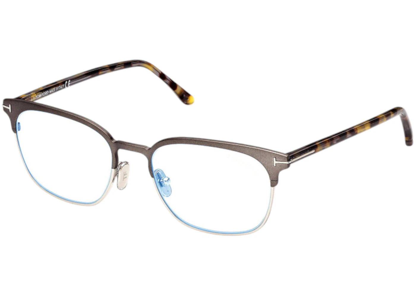 Tom Ford Browline Eyeglasses Matte Gunmetal/Havana (FT5799-B 009)