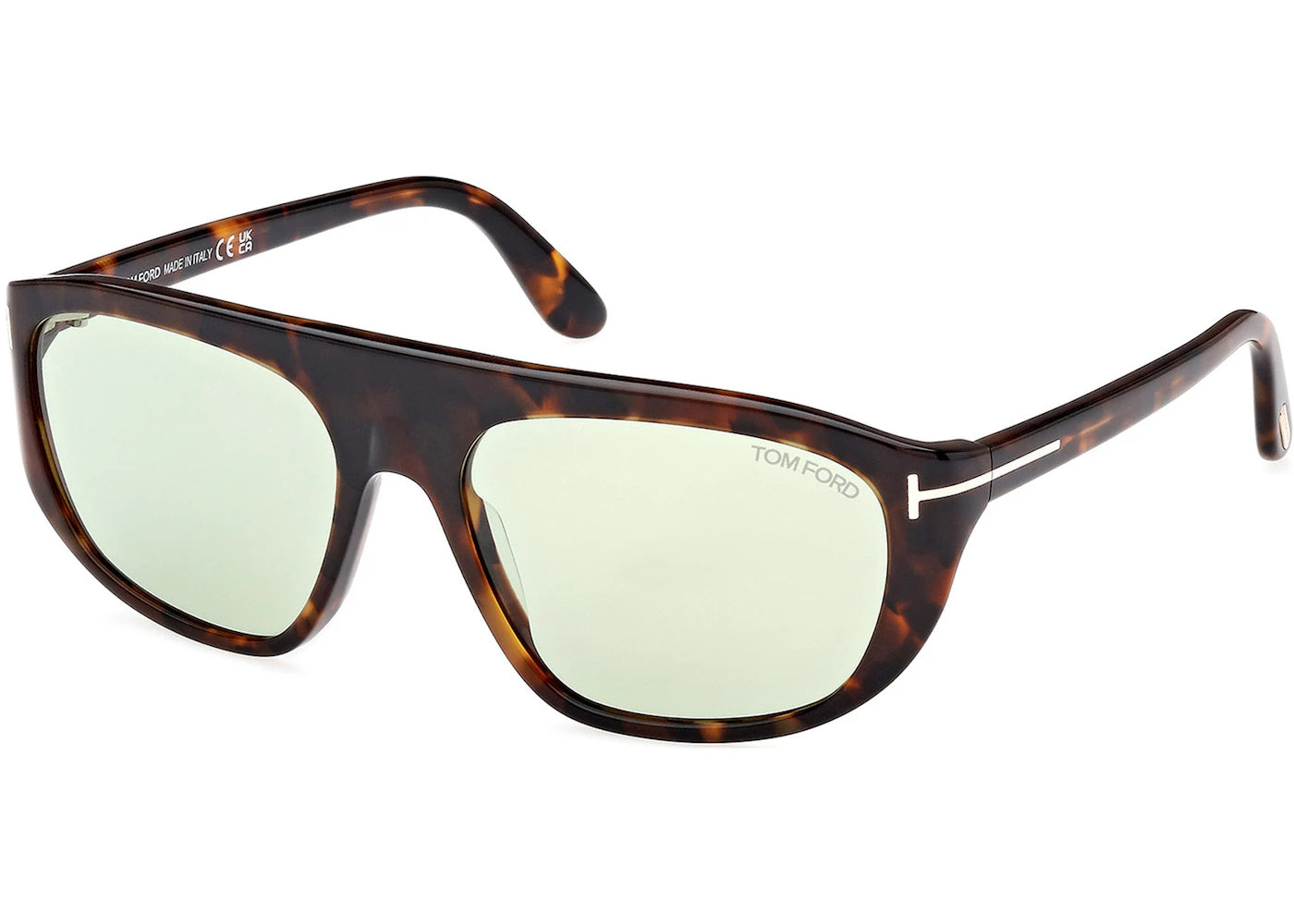 Tom Ford Edward Square Sunglasses Havana/Green (FT1002-52N-58)