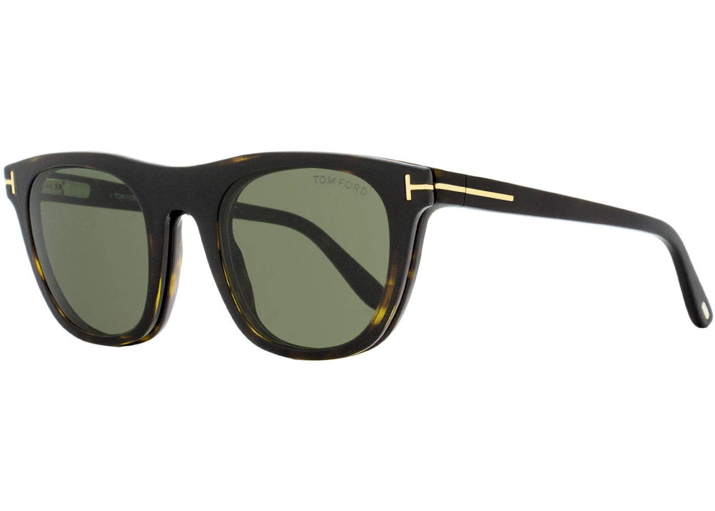 Tom Ford Magnetic Clip On Square Sunglasses Havana/Gray (FT5895-B-052-51)