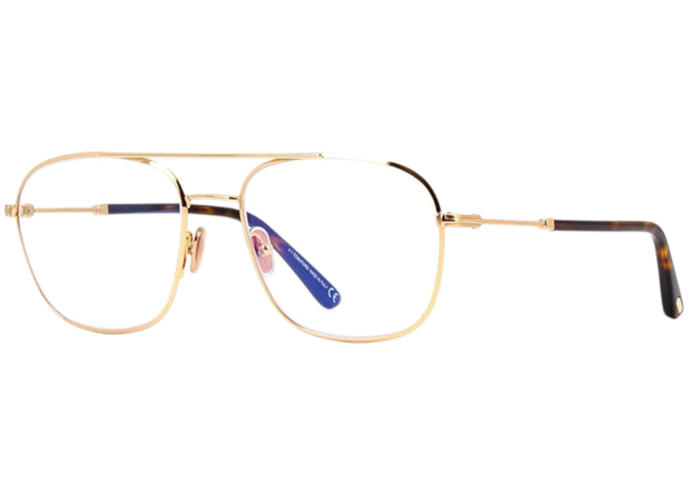 Tom Ford Square Eyeglasses BlueTransparent Shiny Rose Gold (FT5830-B 028)