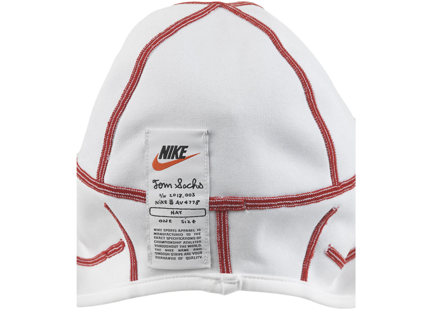 Tom Sachs Nike Hat White