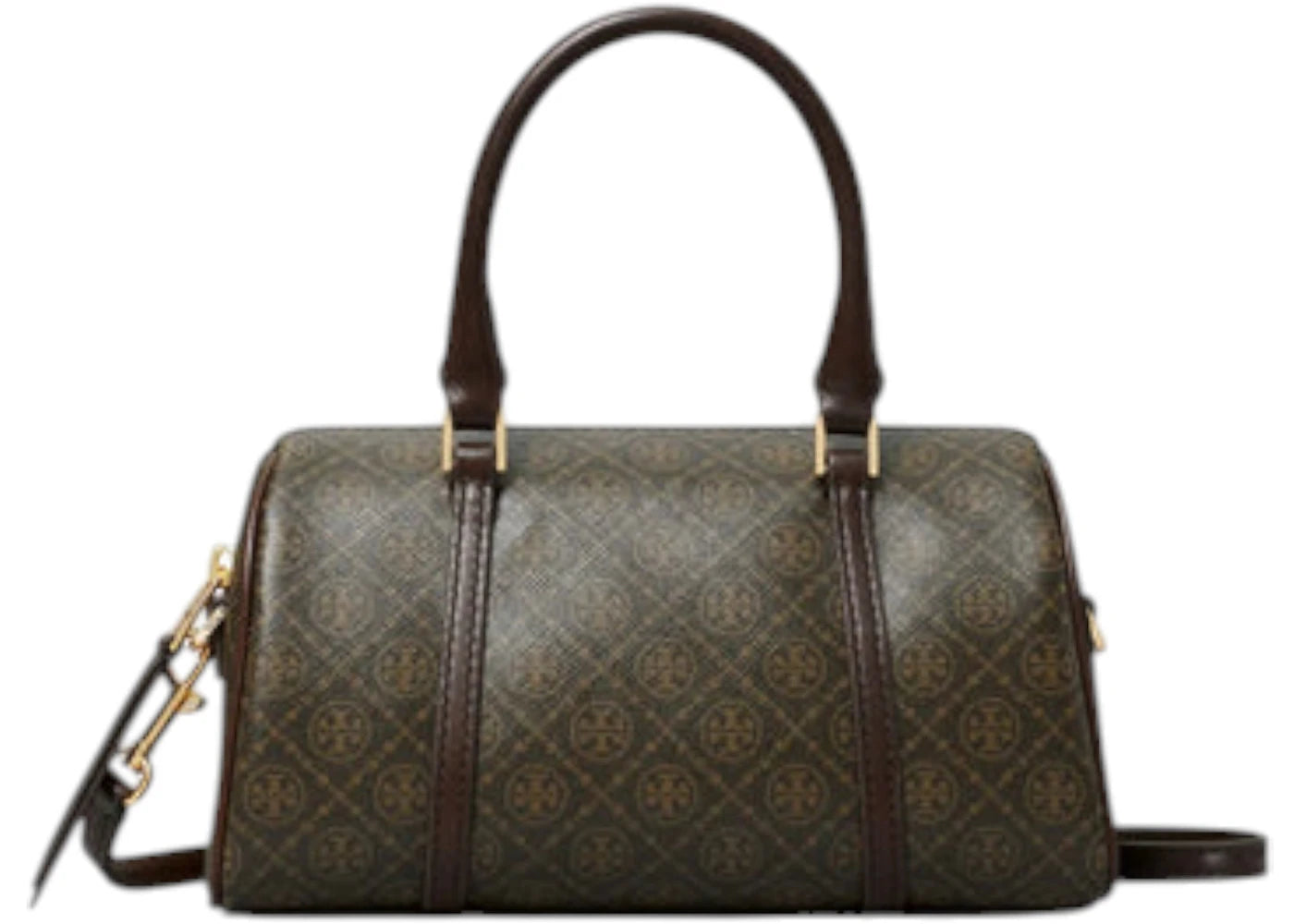 Tory Burch T Monogram Coated Canvas Mini Barrel Bag French Press