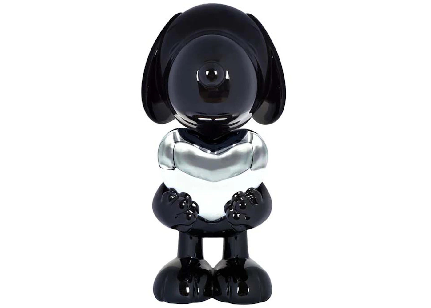ToyQube Snoopy Gloss Black | Chrome Heart Sculpture