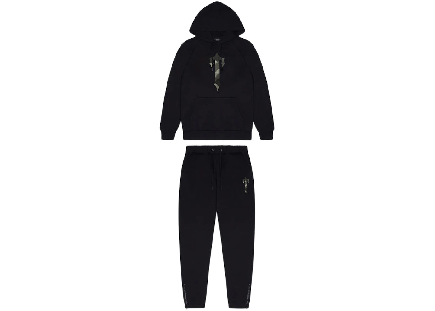 Trapstar Chenille Camo T Hoodie Tracksuit Black Monochrome Edition