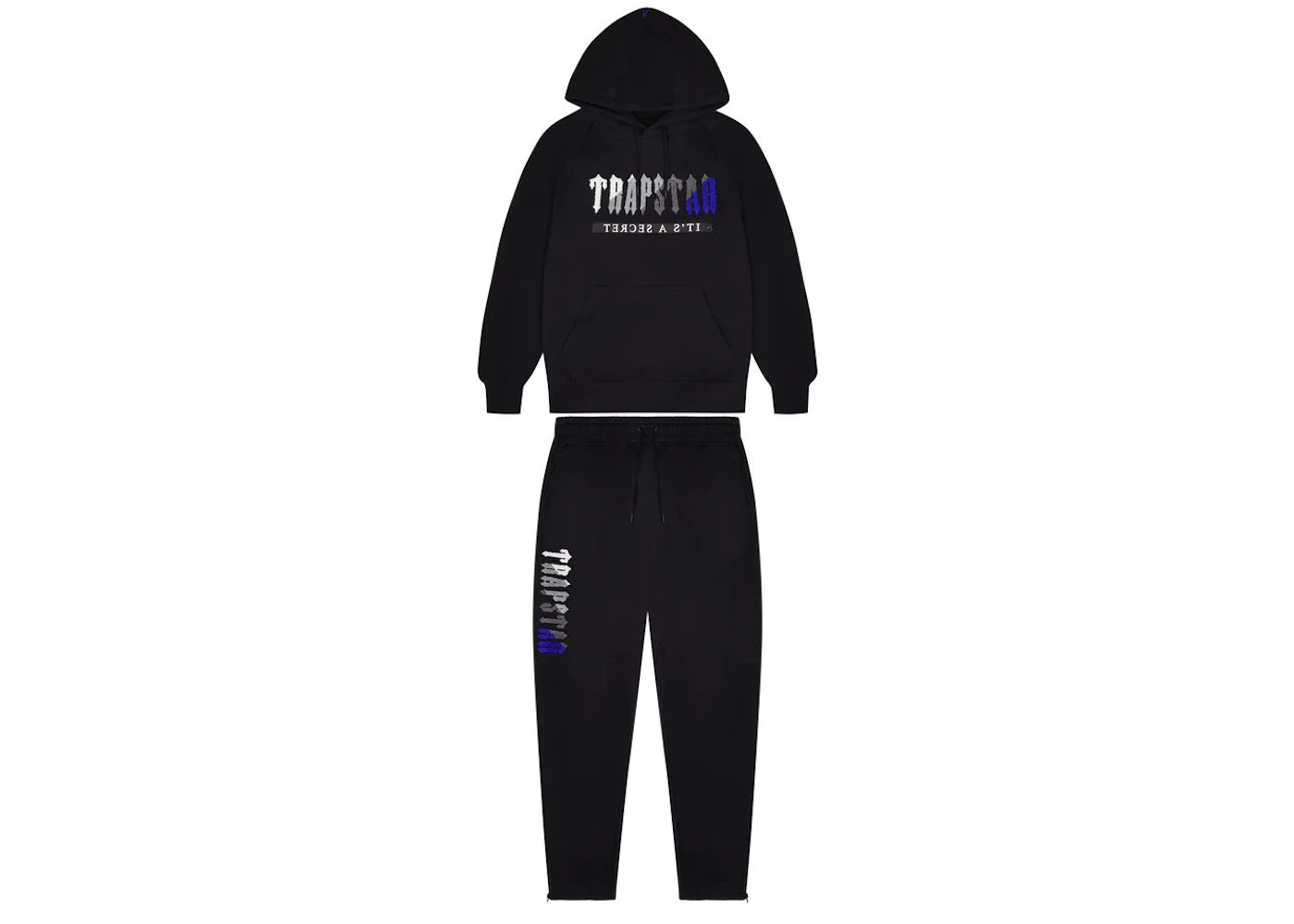 Trapstar Chenille Decoded 2.0 Hoodie Tracksuit Black/Dazzling Blue