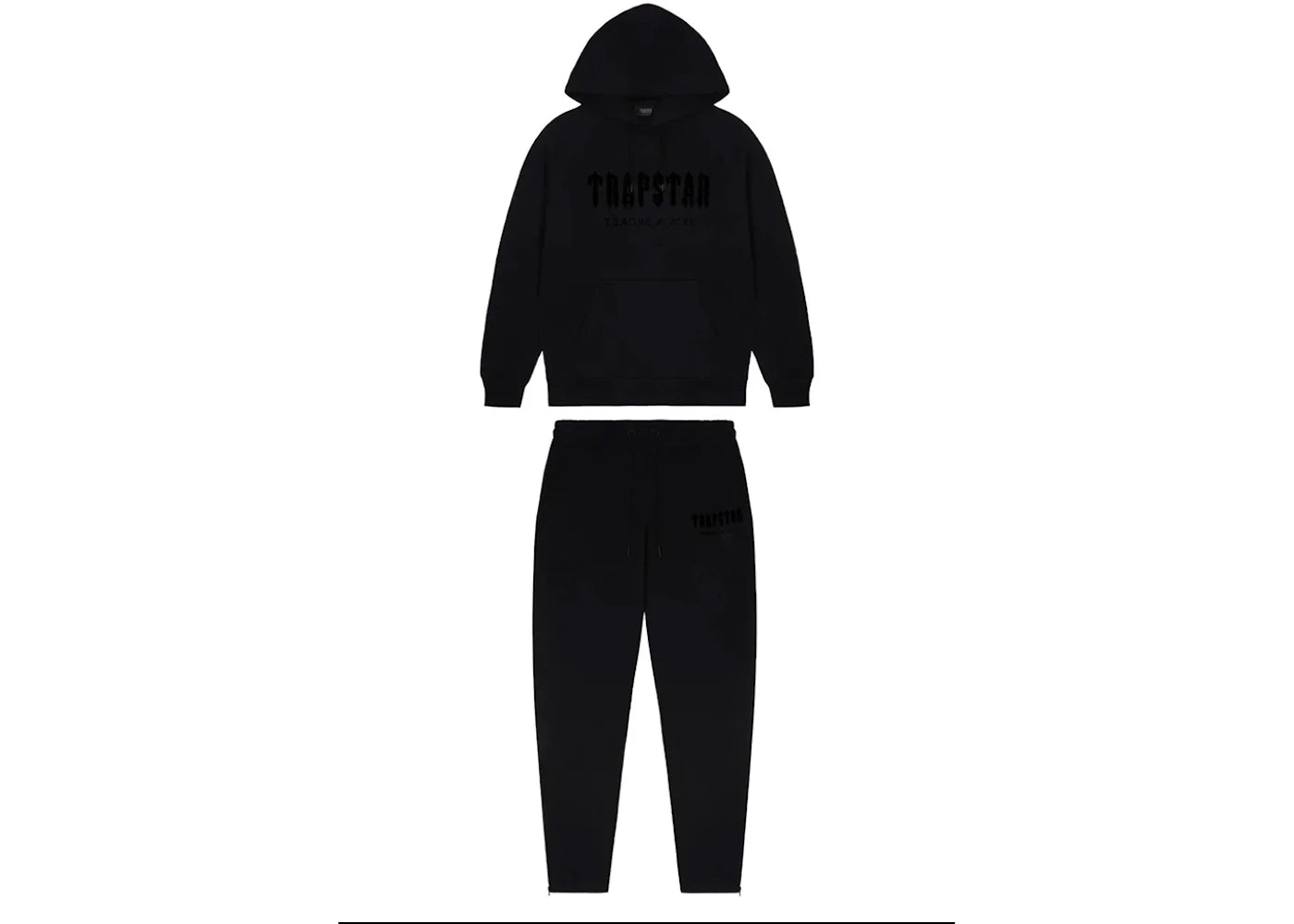 Trapstar Chenille Decoded Hooded Tracksuit Blackout Edition