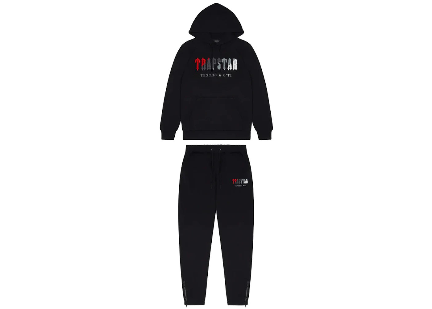 Trapstar Chenille Decoded Hoodie Tracksuit Black/Red