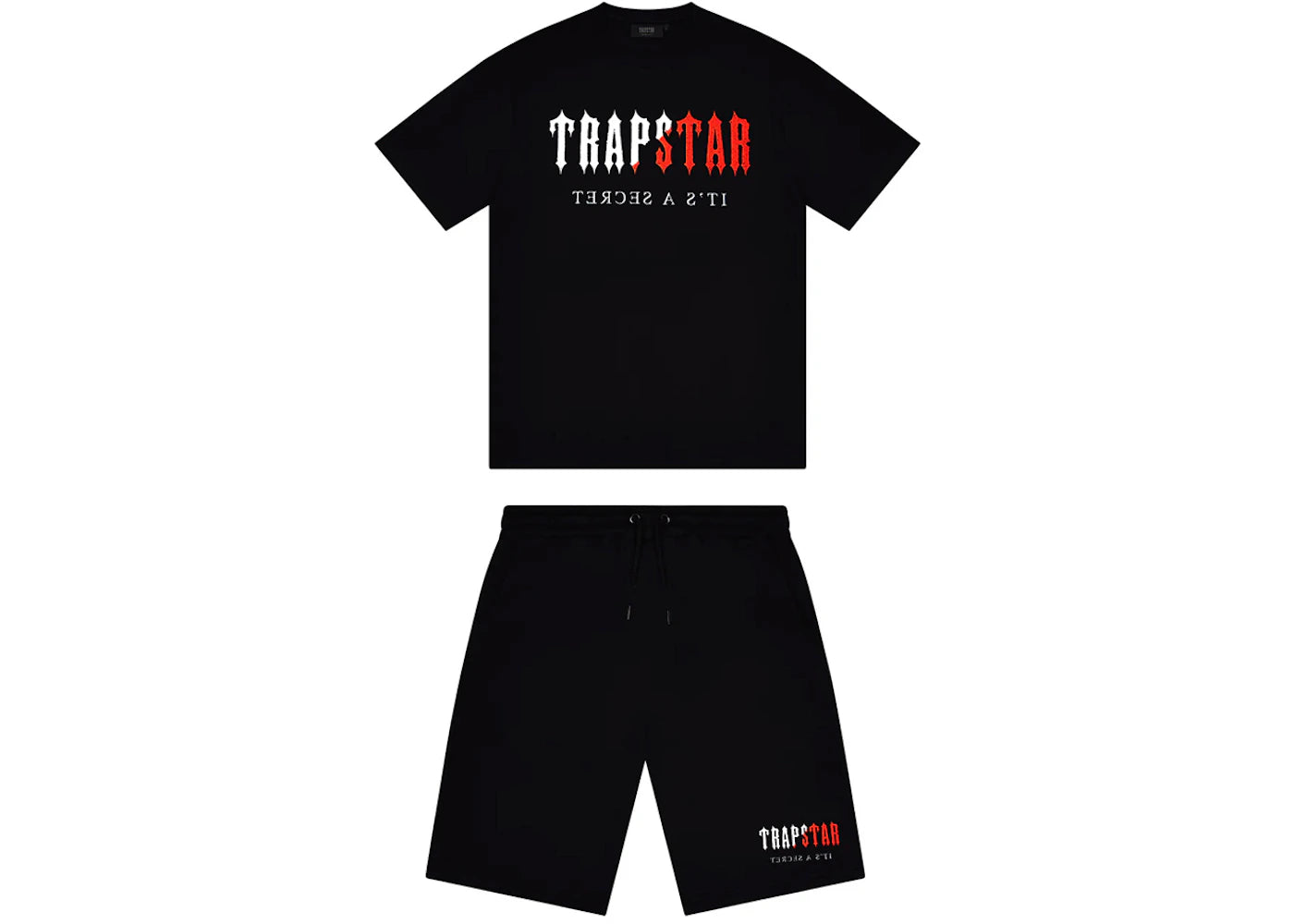 Trapstar Chenille Decoded Short Set Black/Red