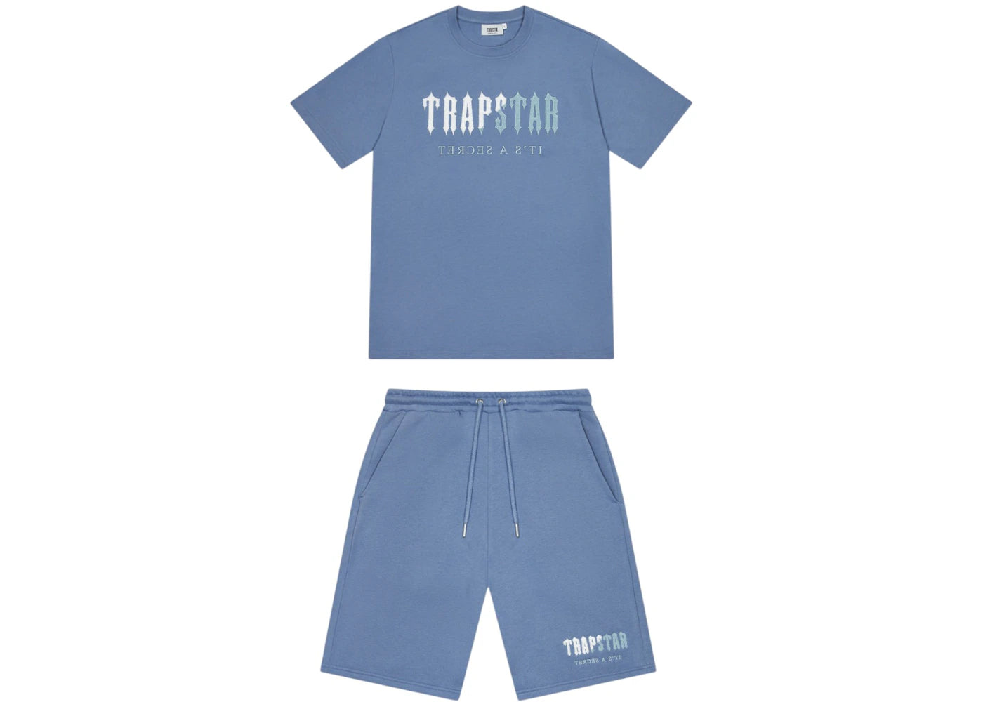 Trapstar Chenille Decoded Short Set Blue