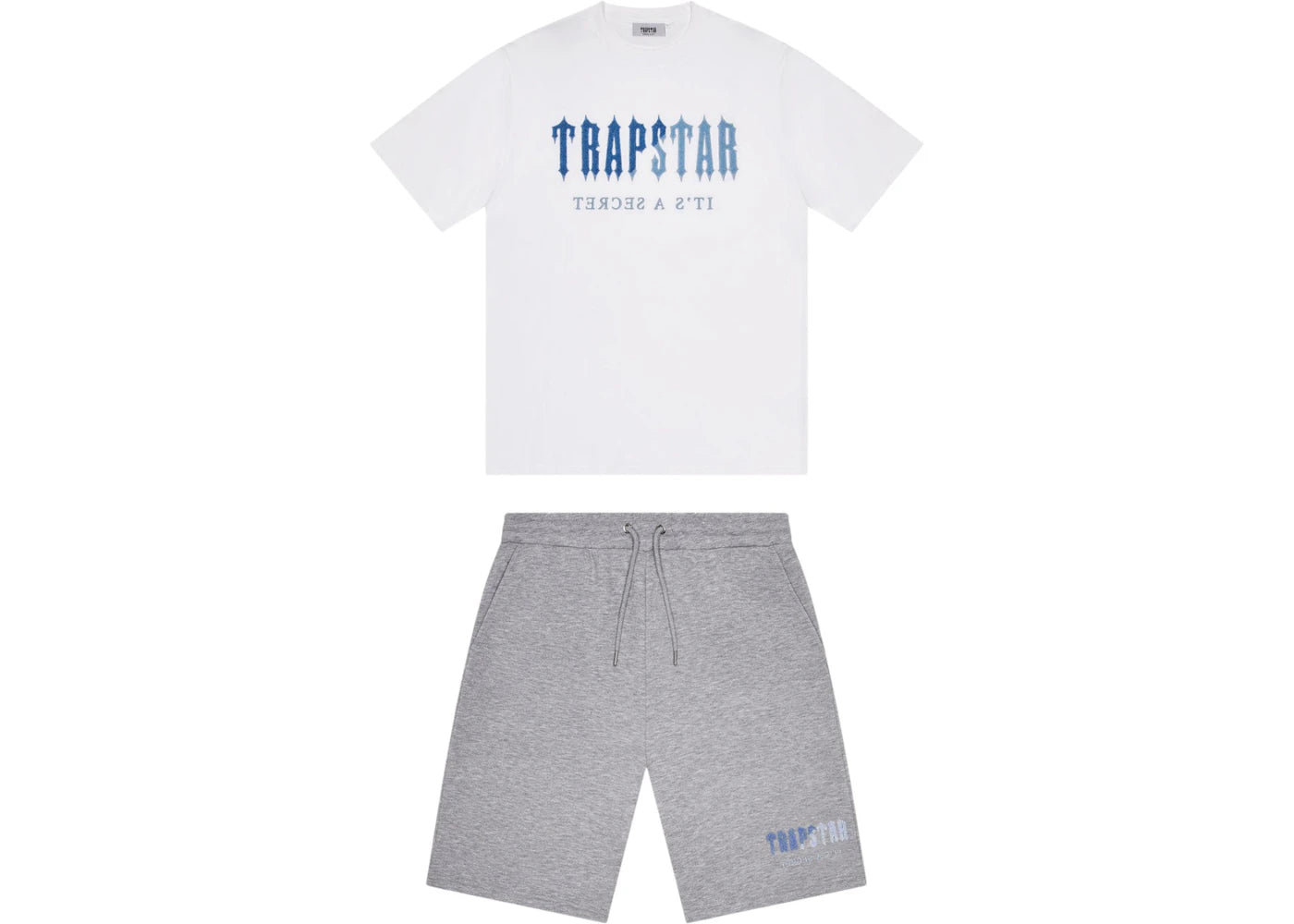 Trapstar Chenille Decoded Short Set White/Blue