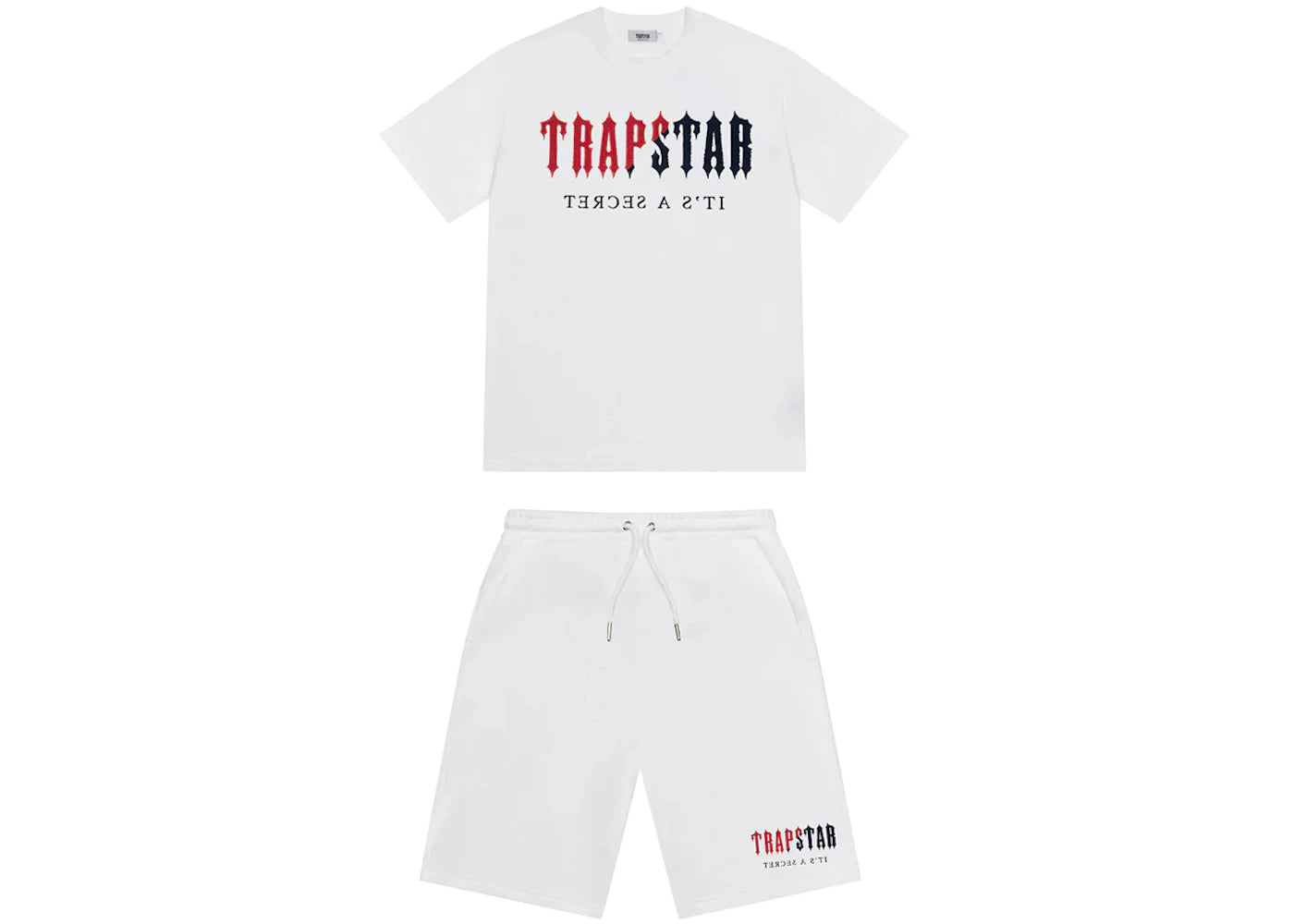 Trapstar Chenille Decoded Short Set White/Red