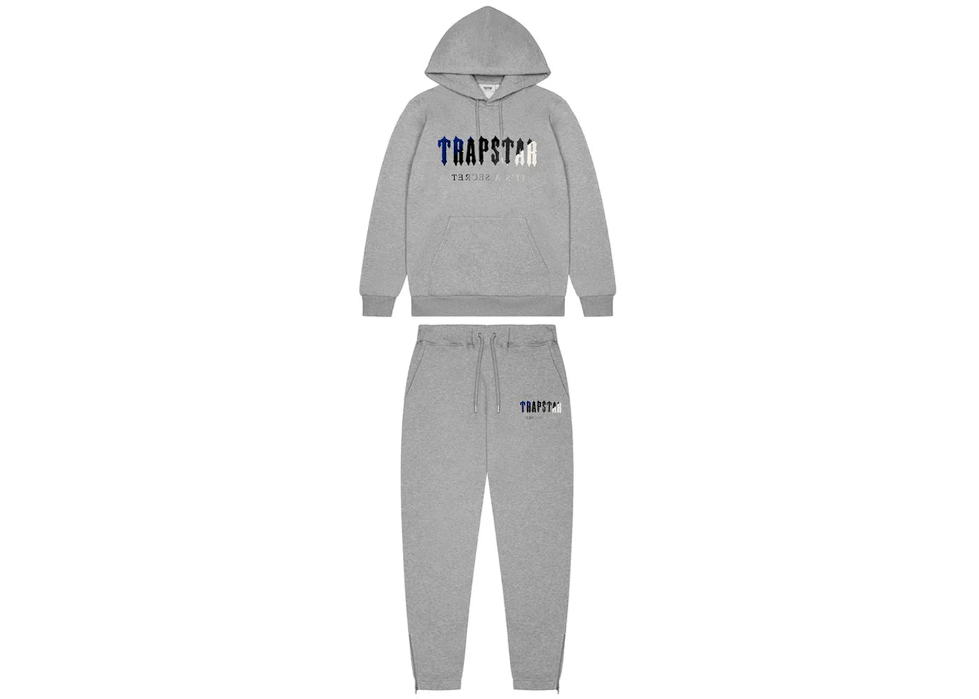 Trapstar Decoded Chenille Hooded 2.0 Tracksuit Grey Ice Edition