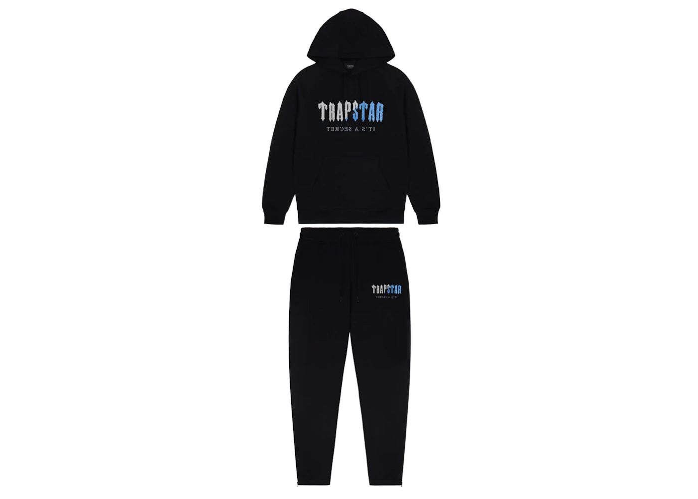 Trapstar Decoded Chenille Hooded Tracksuit Black Ice