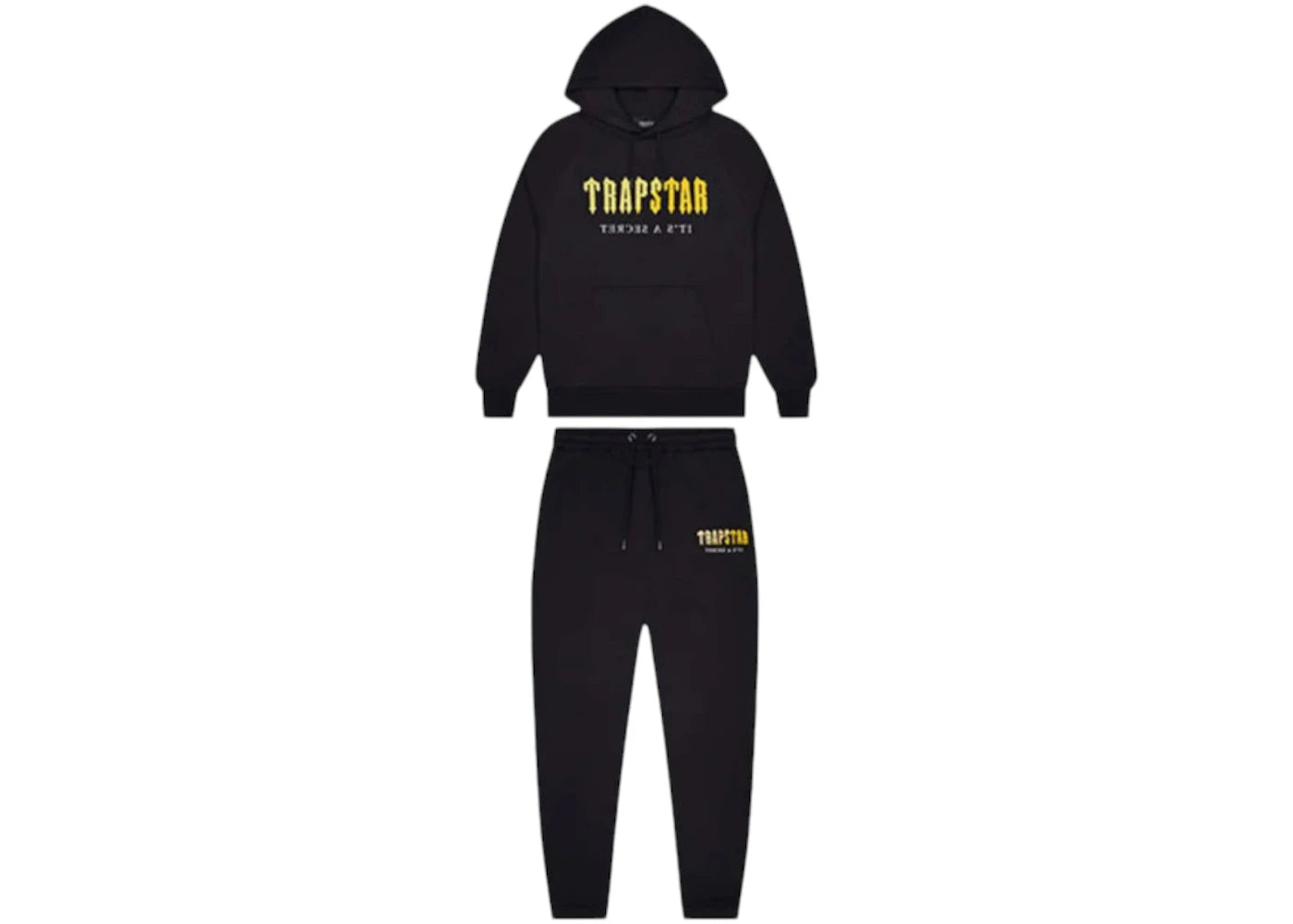 Trapstar Decoded Chenille Hooded II Tracksuit Black/Yellow