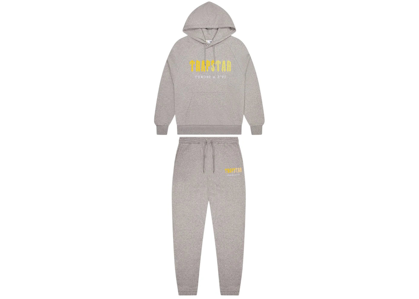 Trapstar Decoded Chenille Hooded Tracksuit Grey/Yellow