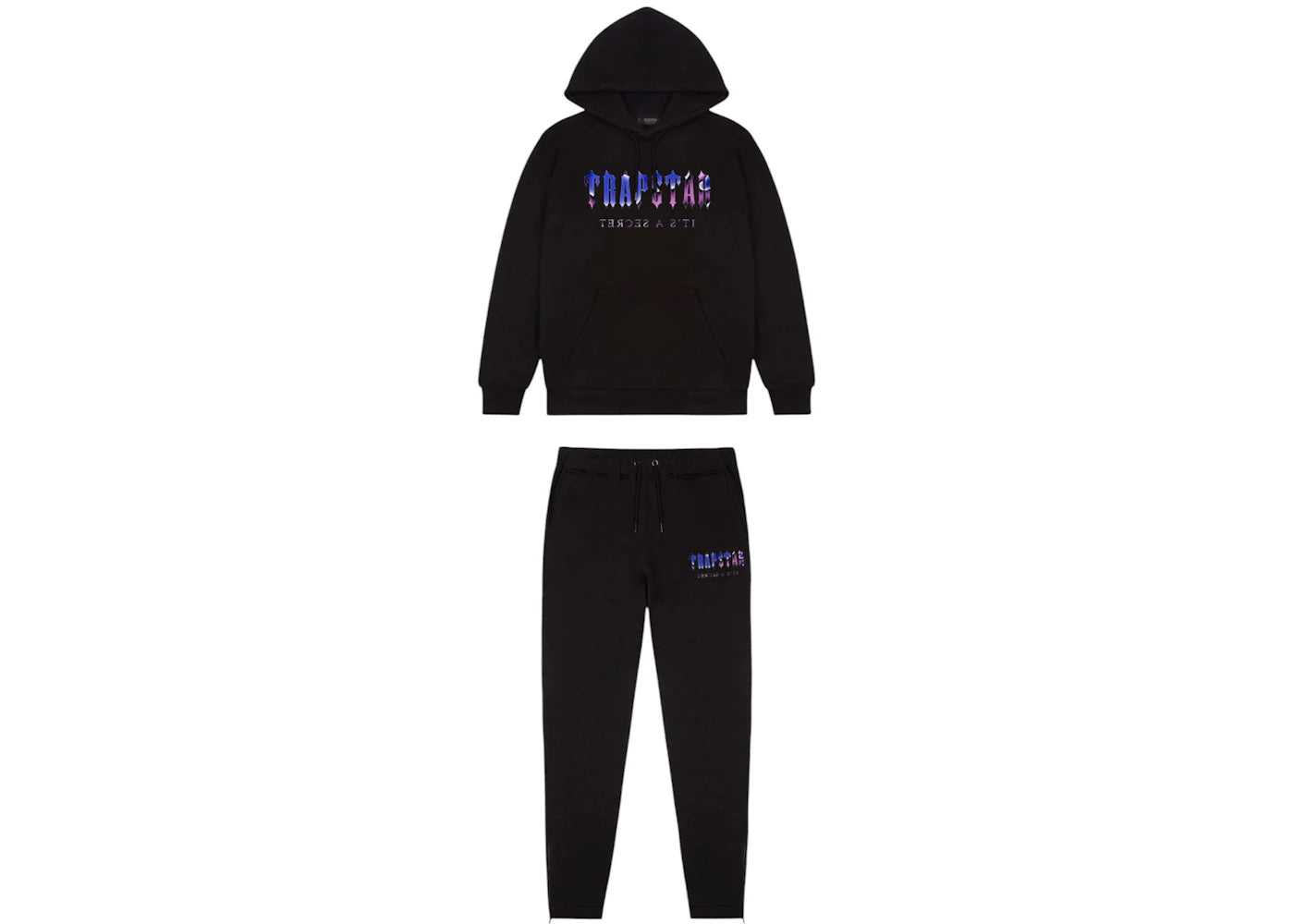 Trapstar Decoded Liquid Chrome Hoodie Tracksuit Black