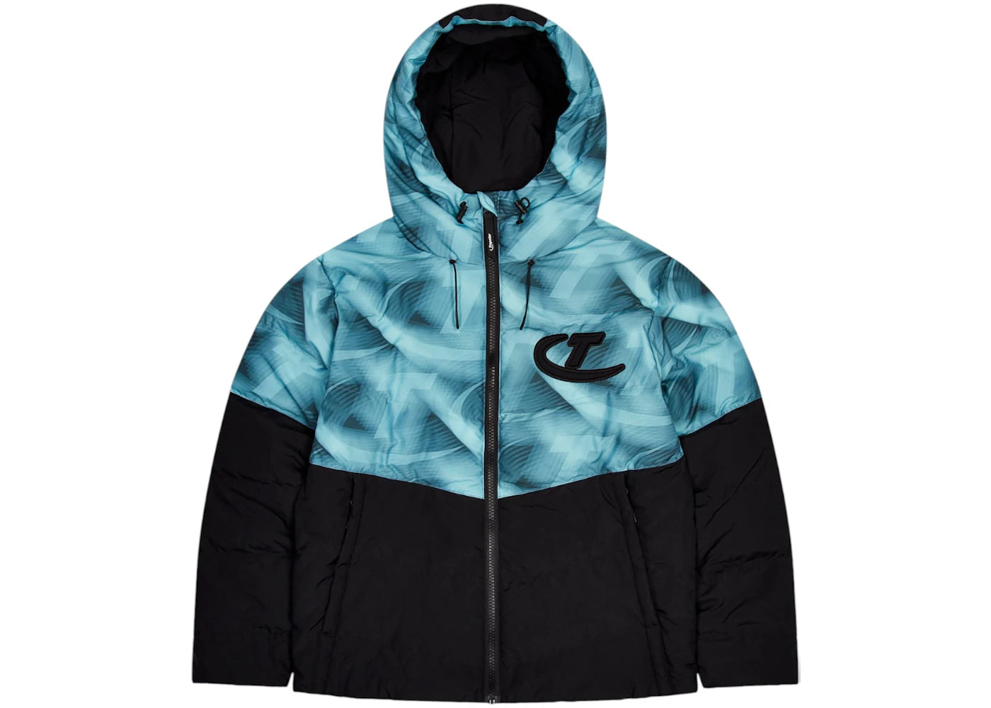 Trapstar Hyperdrive Hooded Puffer Jacket Black/Blue