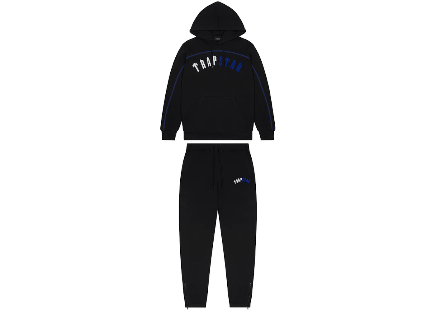 Trapstar Irongate Arch Chenille Hoodie Tracksuit Black Ice Edition