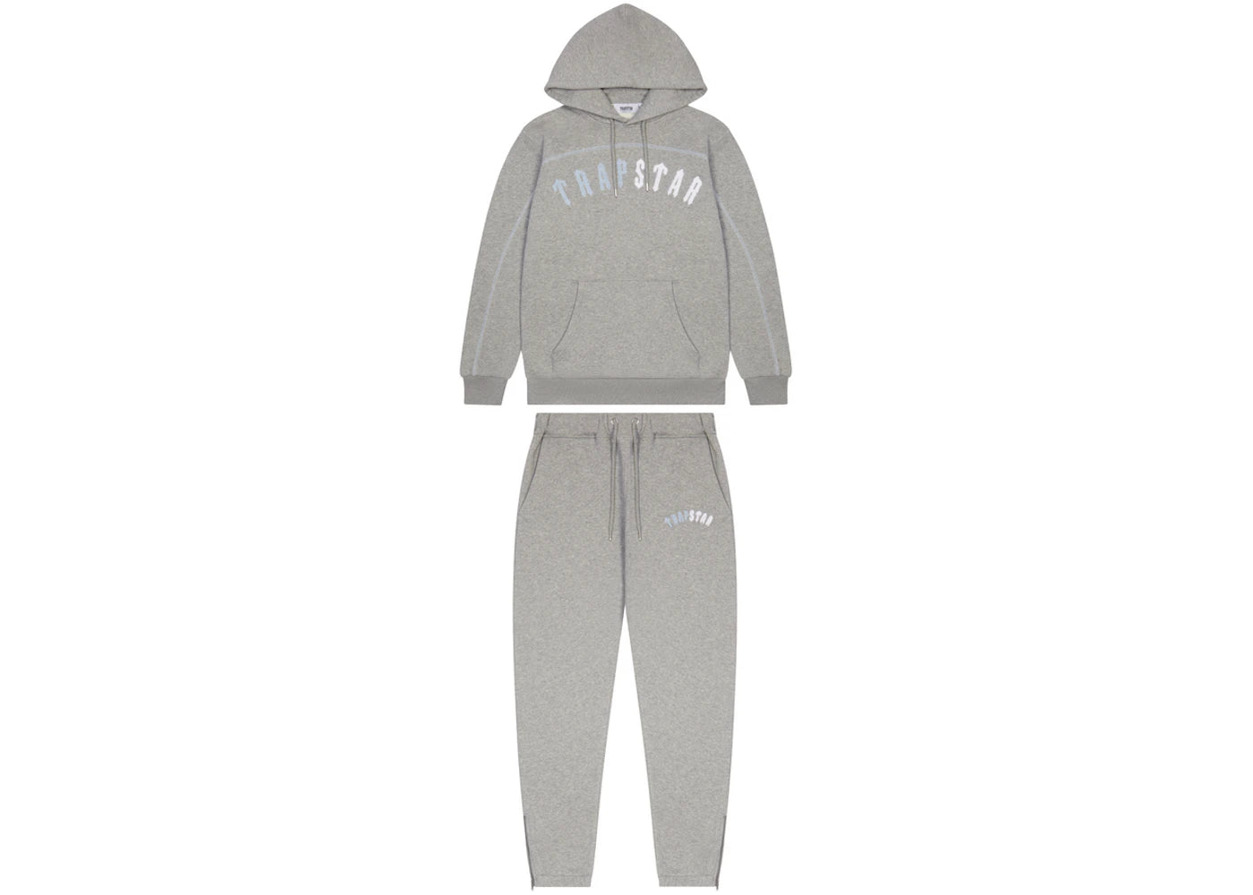 Trapstar Irongate Arch Chenille Hoodie Tracksuit Grey Ice Edition