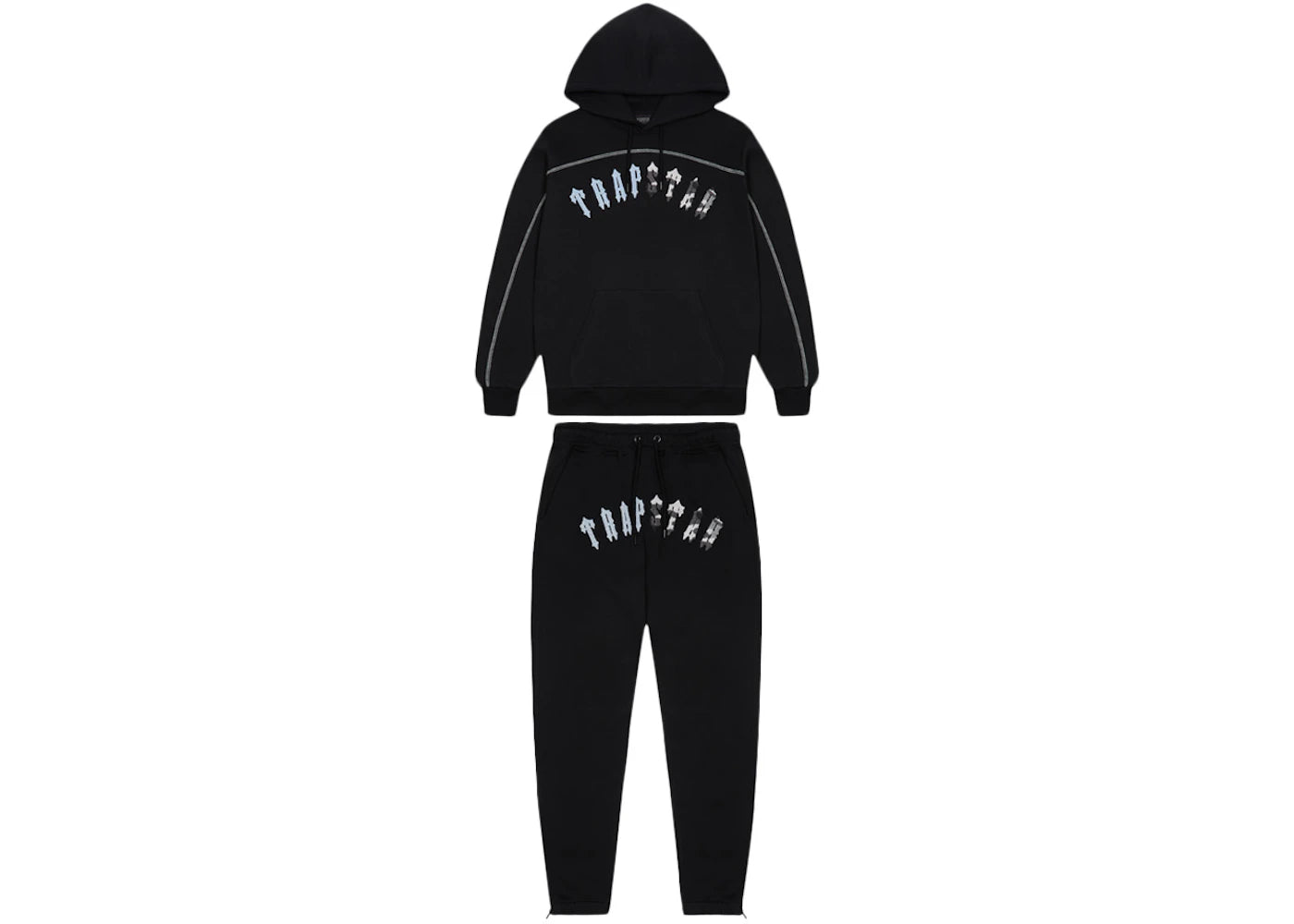 Trapstar Irongate Chenille Arch Hooded Tracksuit Black/Blue Camo