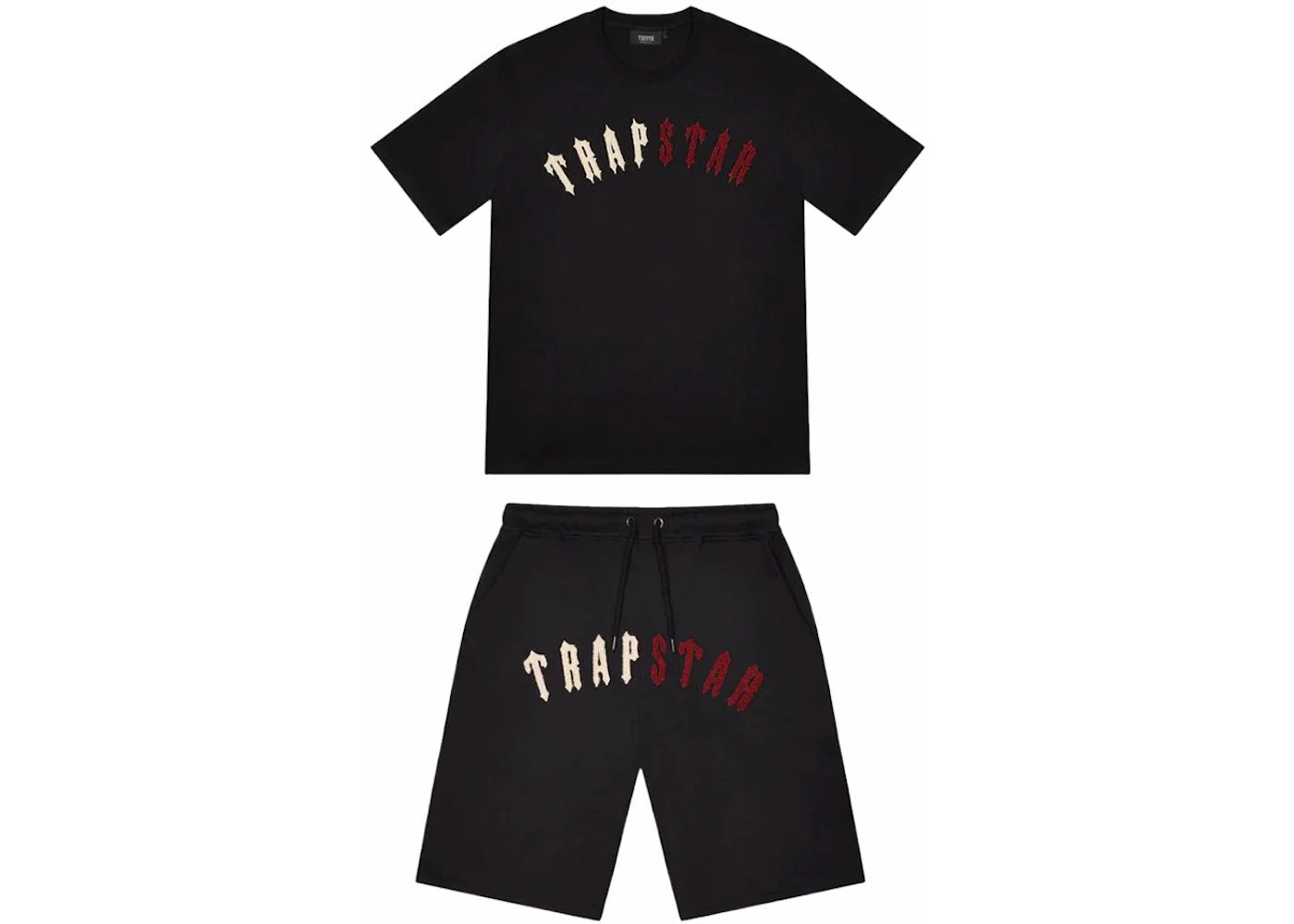 Trapstar Irongate Chenille Arch Short Set Black/Brindle/Zinfandel