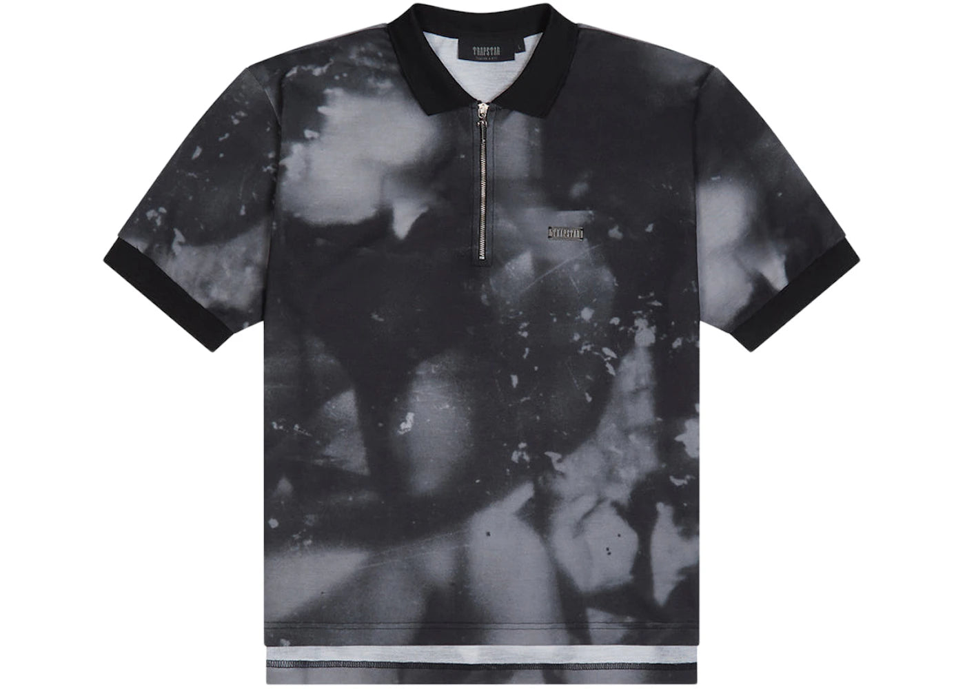 Trapstar Irongate Half-Zip Polo Shirt Grey Tie Dye