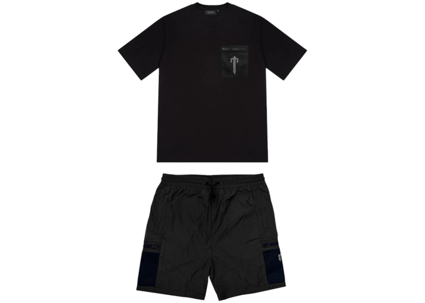 Trapstar Irongate Mesh Pocket Short Set Black/White