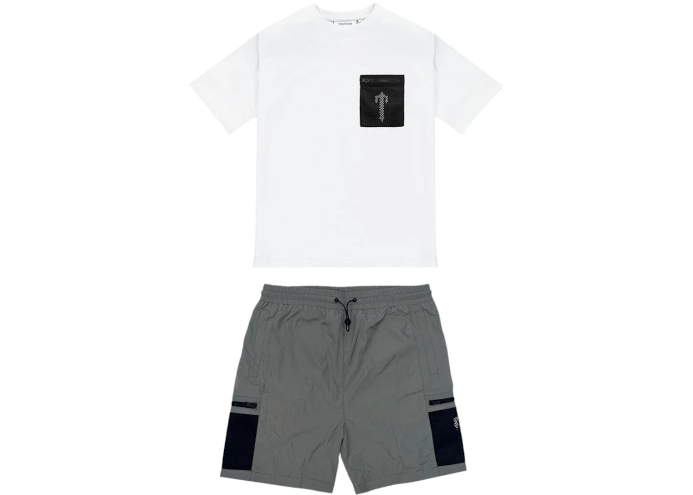 Trapstar Irongate Mesh Pocket Short Set White/Black