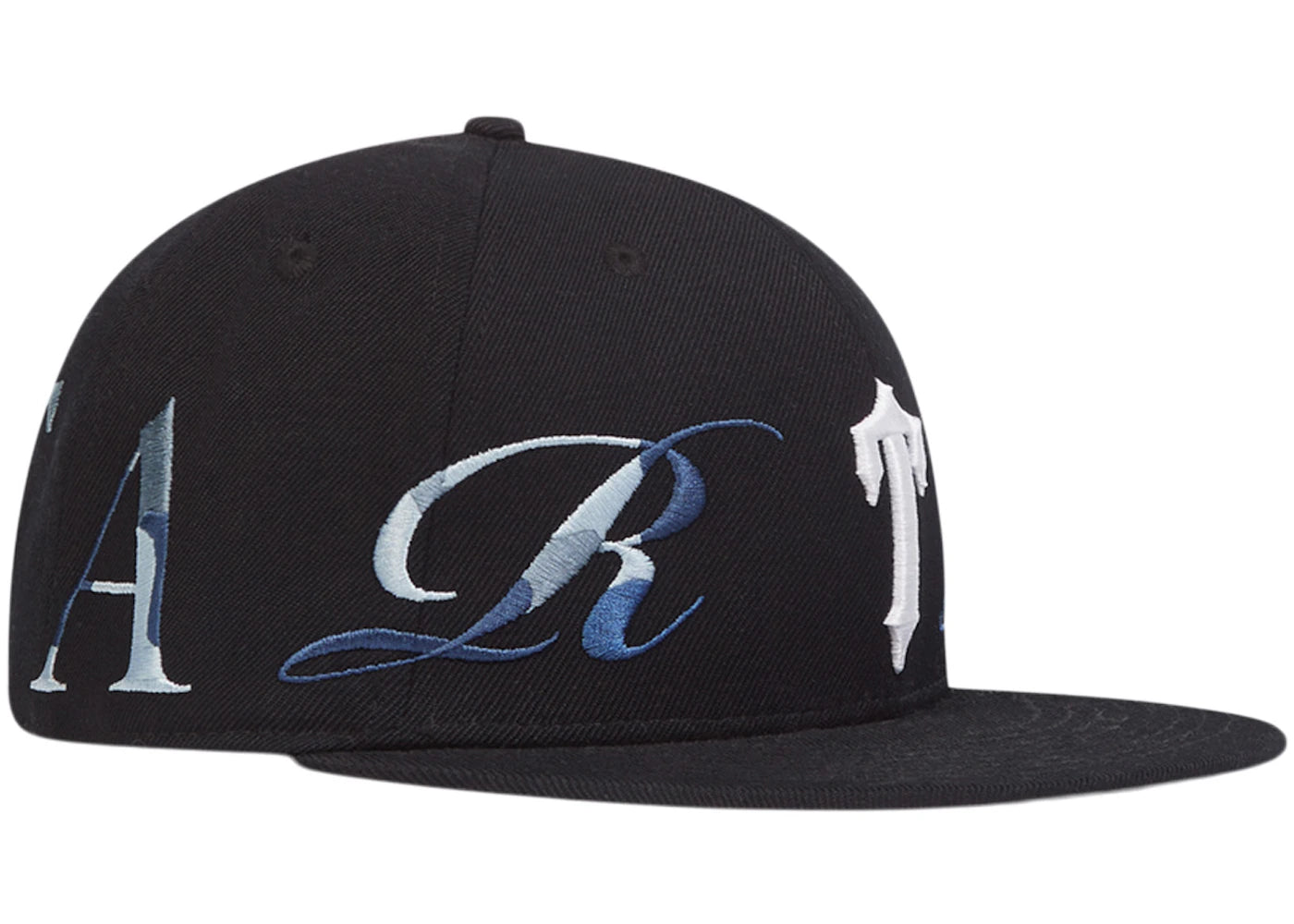 Trapstar Script Fitted Cap Black/Blue Tie Dye