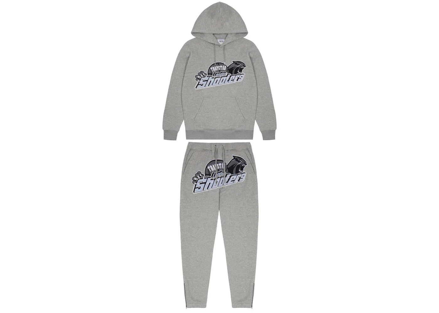 Trapstar Shooters Hoodie Tracksuit Grey/Sky Blue