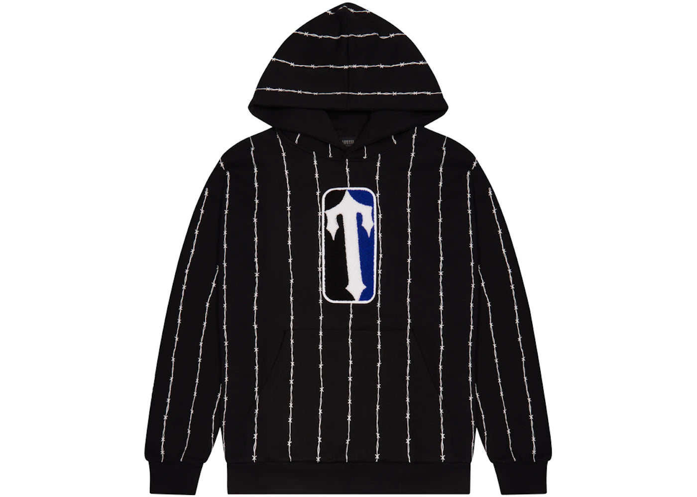 Trapstar Trap League Chenille Hoodie Black Pinstripe