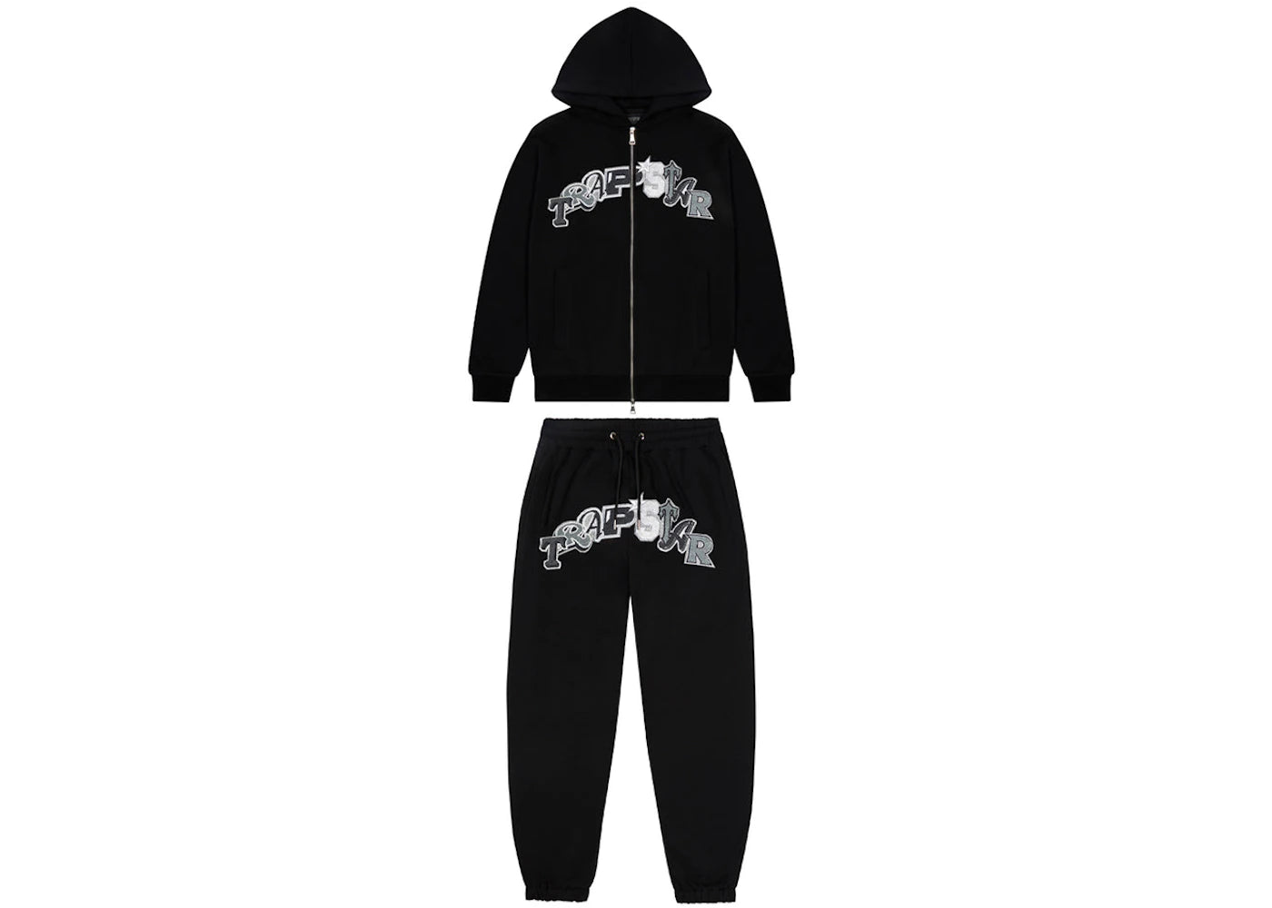 Trapstar Wildcard Chenille Hoodie Tracksuit Black Monochrome Edition