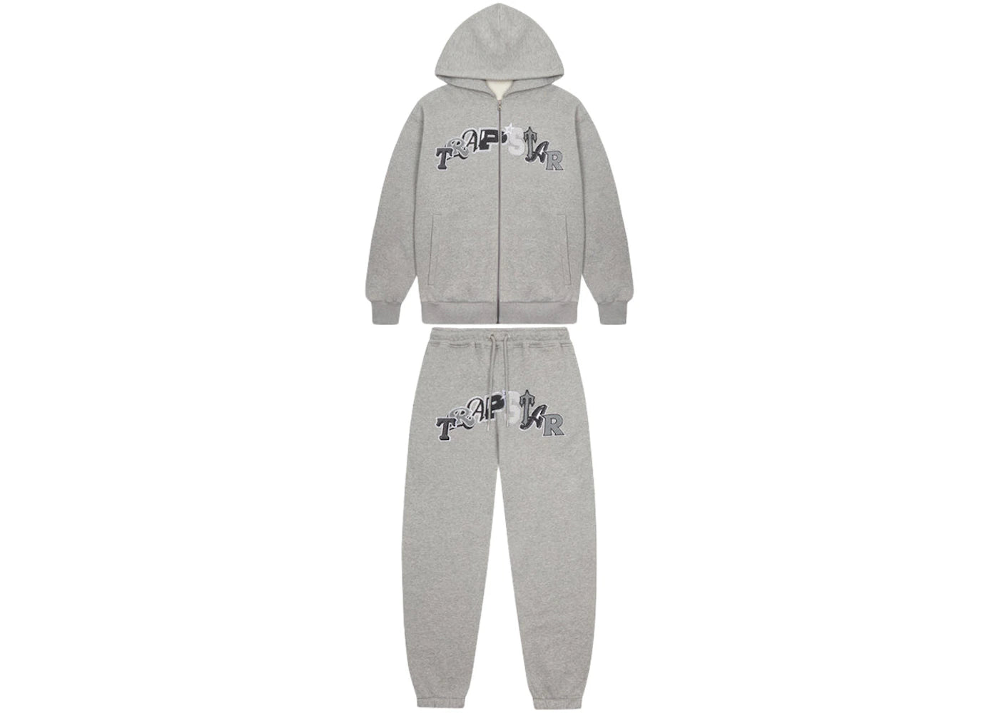 Trapstar Wildcard Chenille Hoodie Tracksuit Grey Monochrome Edition