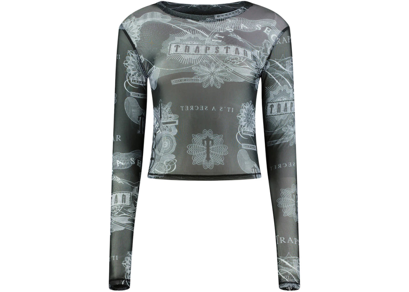 Trapstar Women's Currency Mesh LS Top Black/White