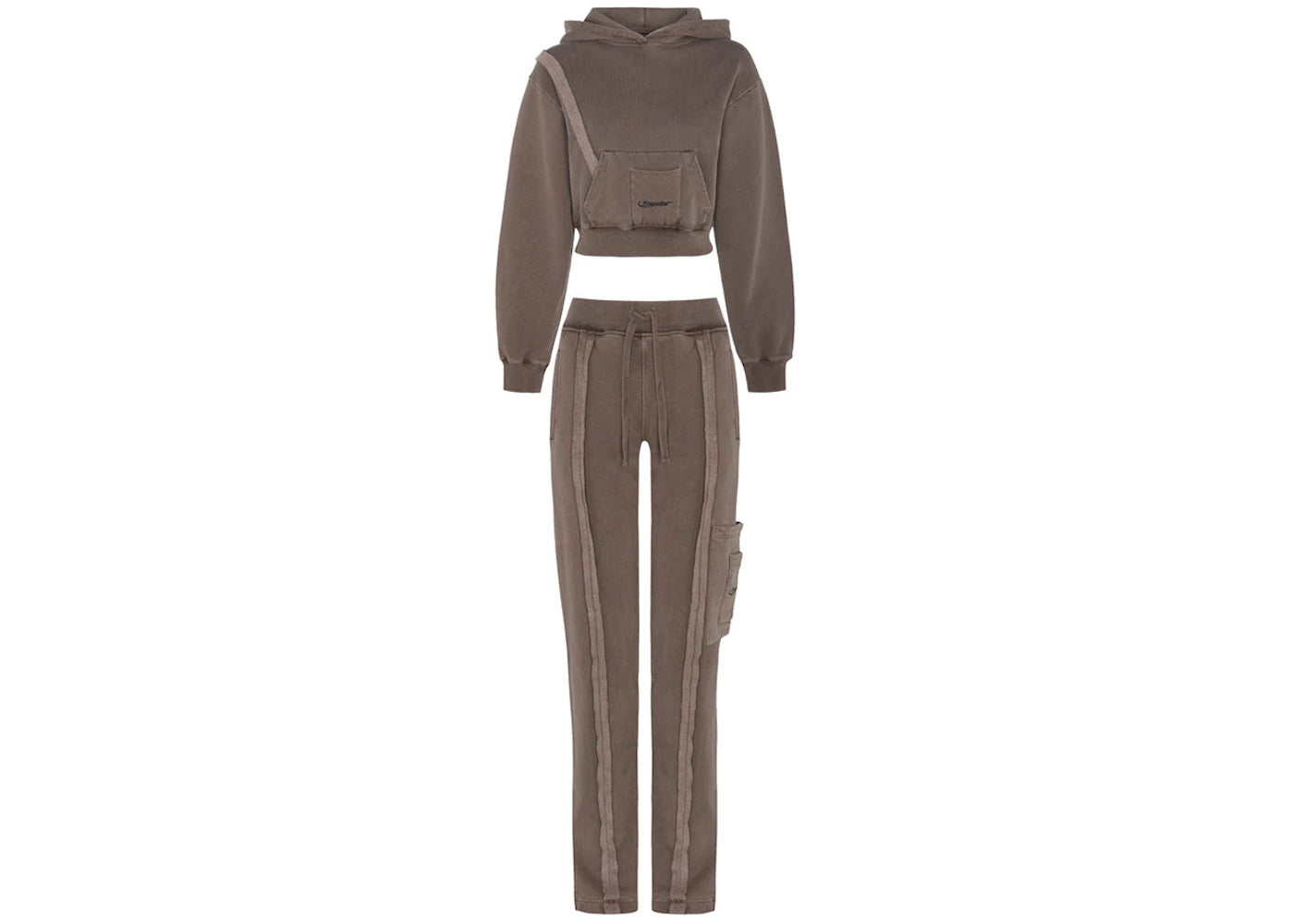 Trapstar Women's Hyperdrive Deconstructed Tracksuit Brown Enzyme Wash