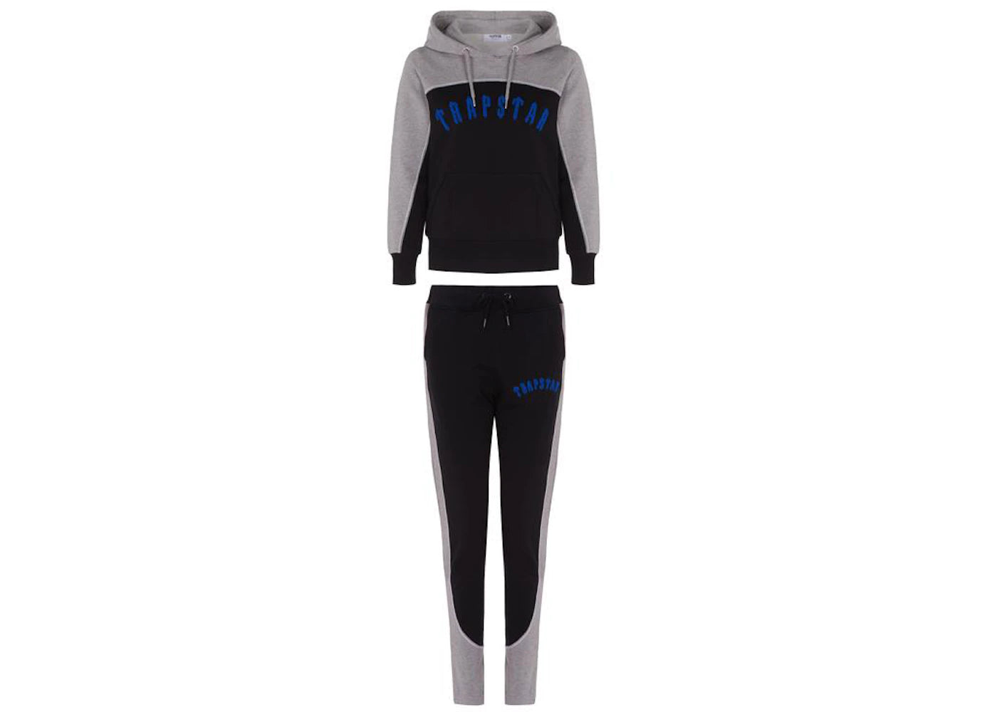 Trapstar Womens Irongate Arch Chenille Hooded Sweatsuit Black Blue Grey