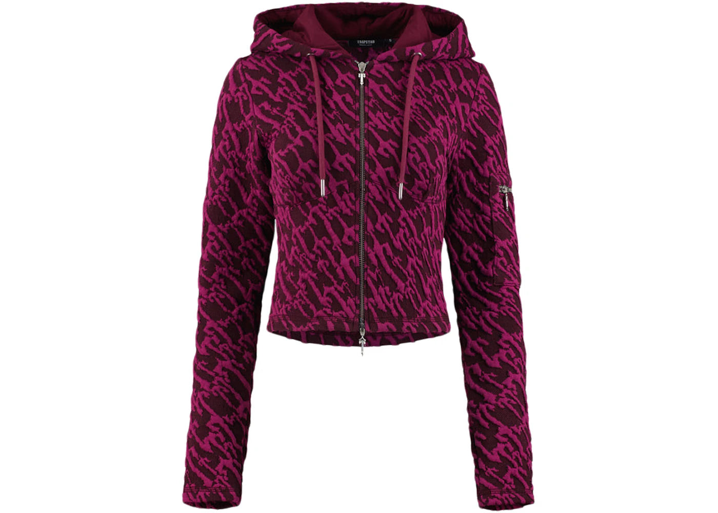 Trapstar Women's Jacquard Fitted Zip Hoodie Burgundy/Pink