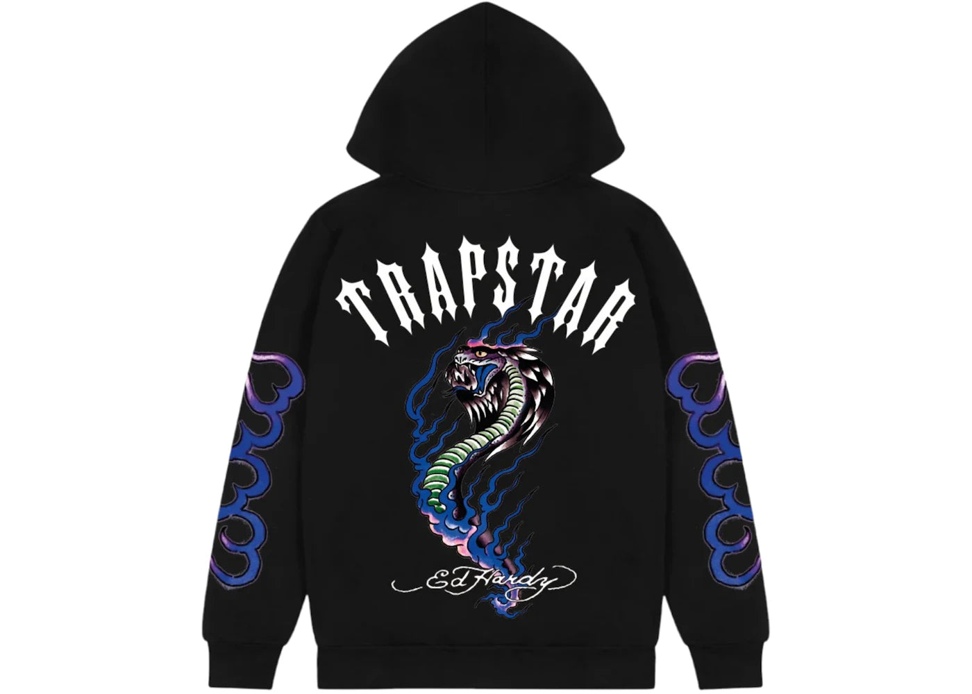 Trapstar x Ed Hardy Flame Snake Hoodie Black